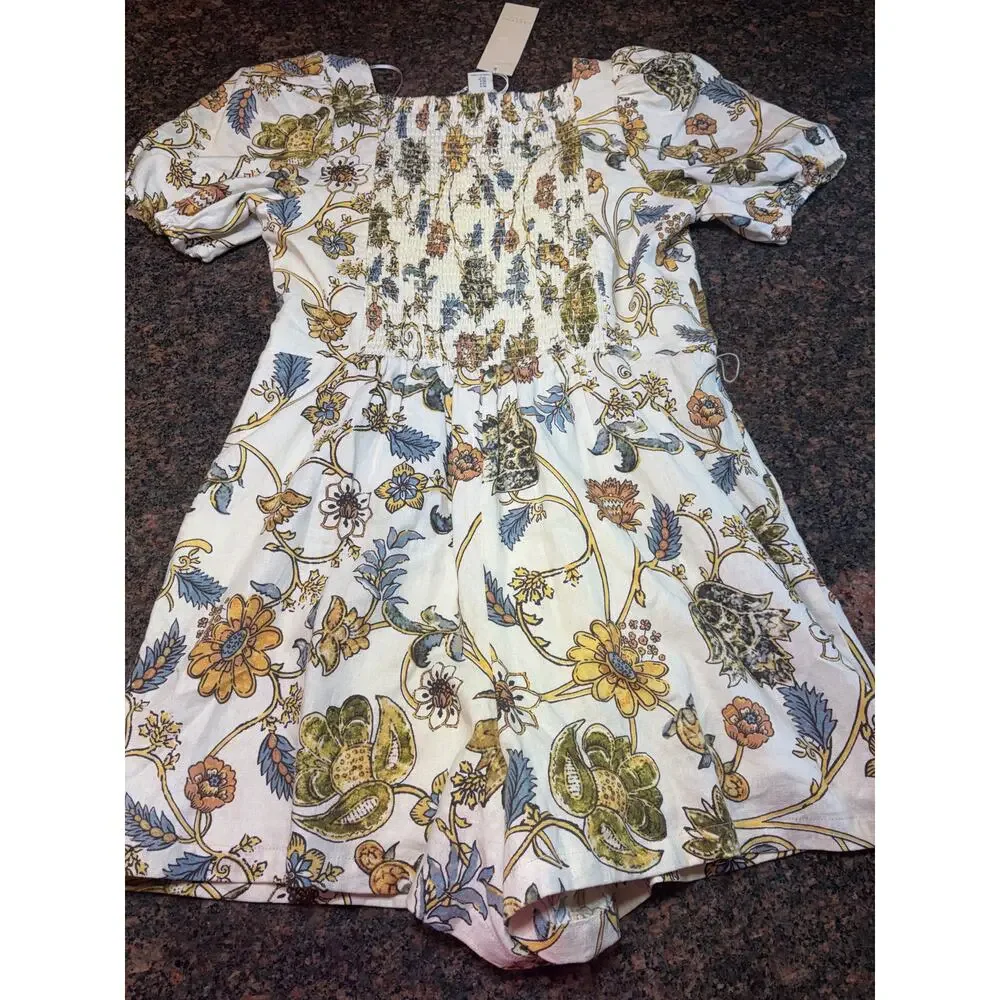 Calypso St. Barth Floral Linen Romper Size 4 – Boho Cottagecore NWT - Picture 15 of 16